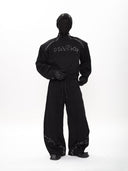AVANT-GARDE PIN DETAIL ZIP HOODIE