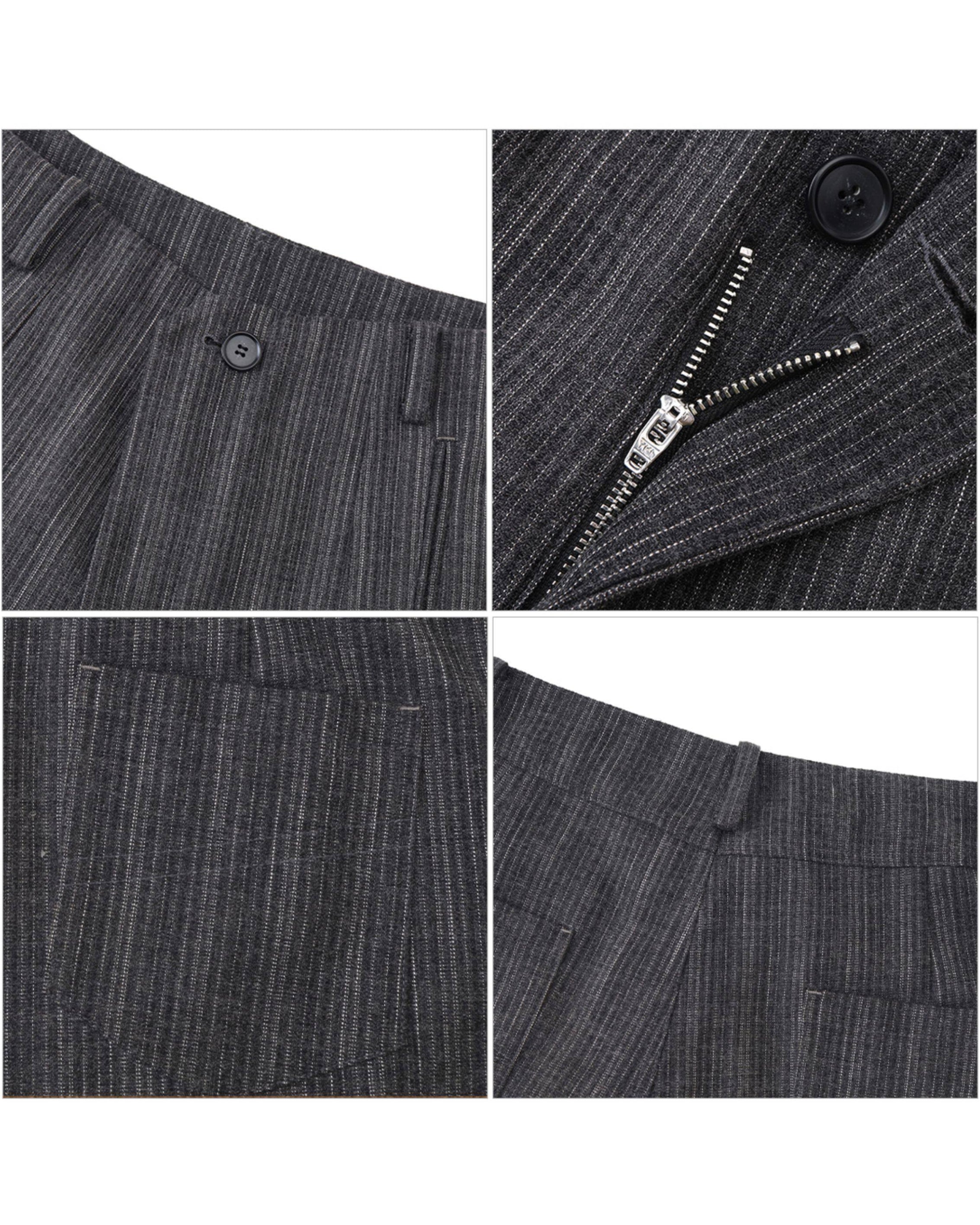 PLEATED WRINKLE STRIPE TROUSERS