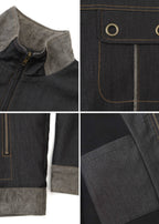 SCRIPT-X SUEDE DENIM JACKET