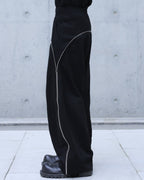 REFLECTIVE CURVED WIDE TRACK PANTS