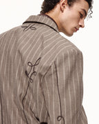 SCRIPT-X STRIPED LINEN BLAZER