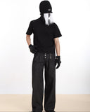 STUDDED DECONSTRUCTED SLIM FIT CREW TEE