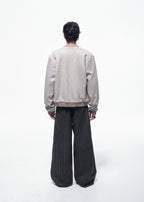 SCRIPT-X V-NECK BUTTON BOMBER JACKET