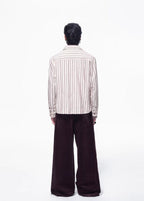 SCRIPT-X STRIPE EMBROID SHIRT