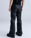 WAXED DARK FLARE PANTS