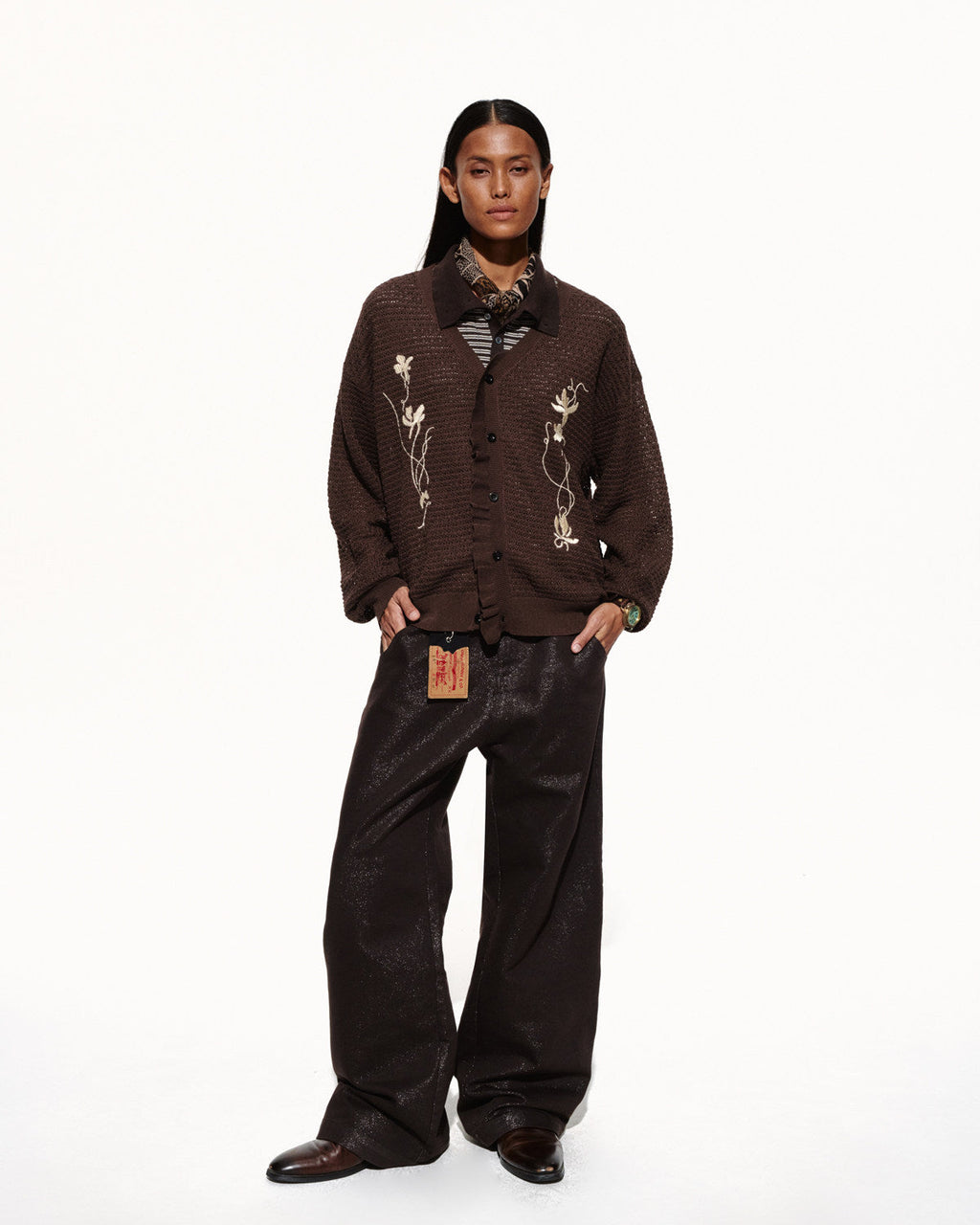 SCRIPT-X LINEN LYOCELL EMBROIDERED SHIRT