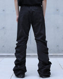 CURVED WIDE LEG TECH PANTS