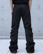CURVED WIDE LEG TECH PANTS