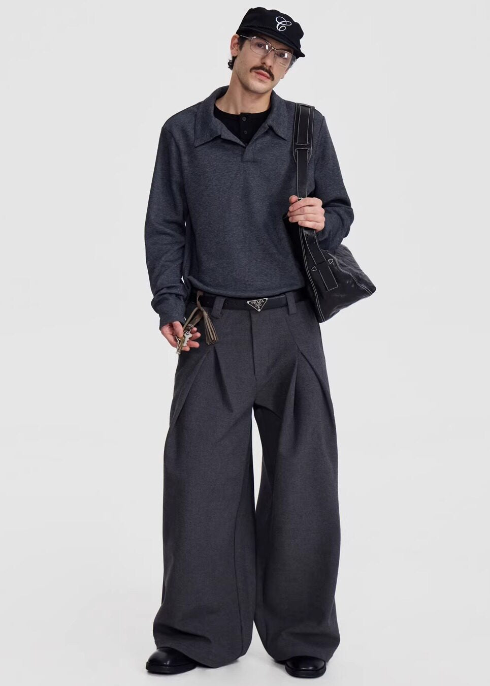 SCRIPT-X POLO FAKE TWO TOP