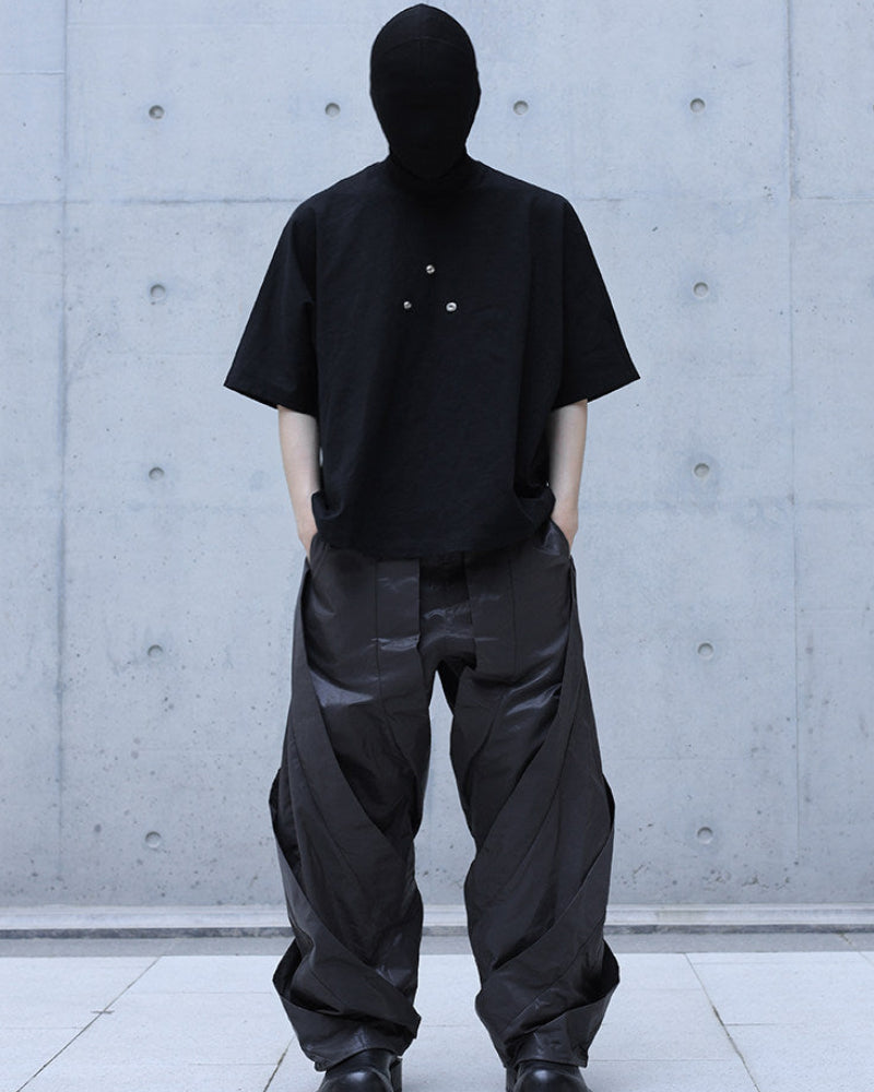 BOXYFIT HEAVY COTTON METAL BUTTON TEE