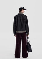 SCRIPT-X SUEDE DENIM JACKET