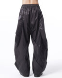 SPIRAL DRAPED WAXED PANTS