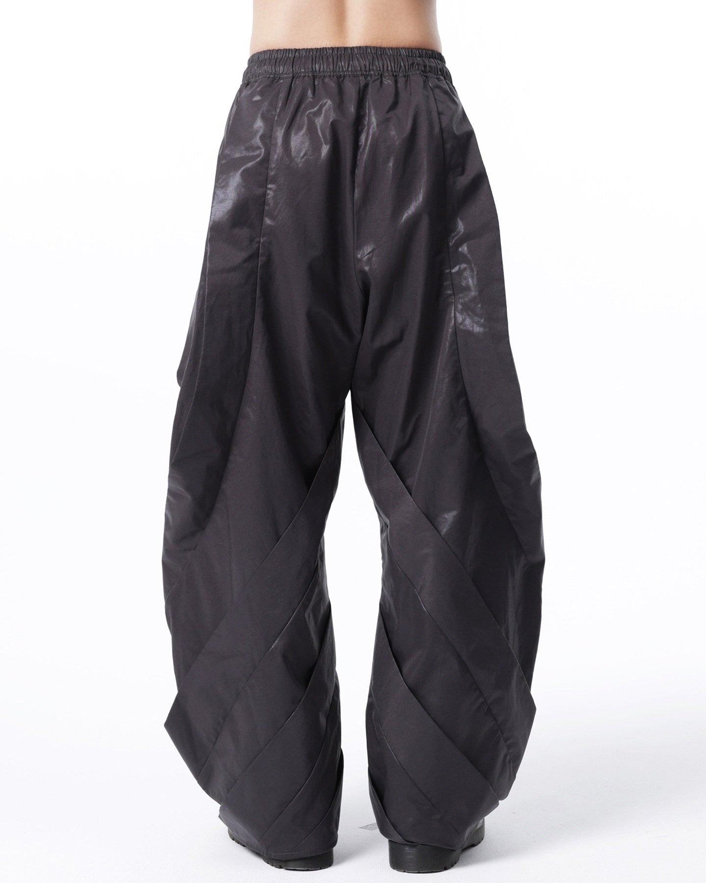 SPIRAL DRAPED WAXED PANTS