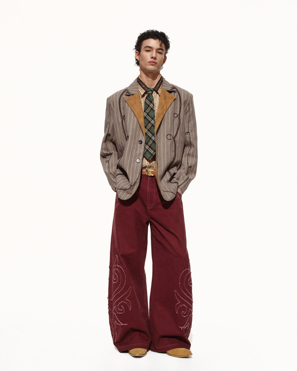 SCRIPT-X STRIPED LINEN BLAZER