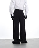 RED WIDE LEG DRESS PANTS