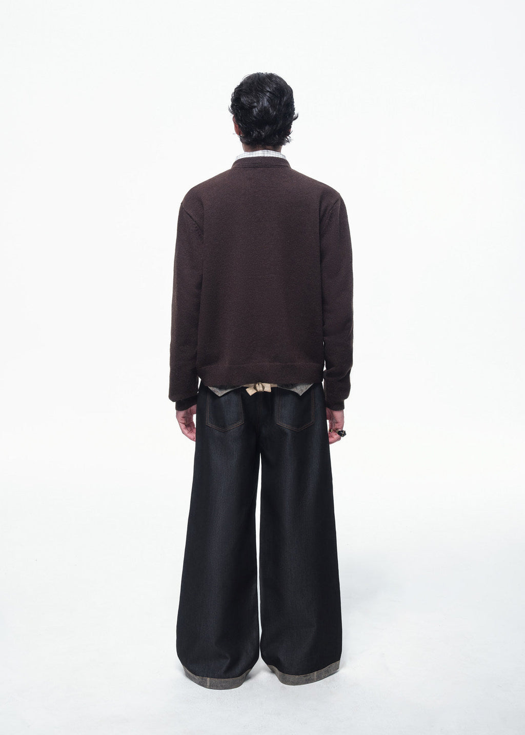 SCRIPT-X STRIPE WOOL CARDIGAN