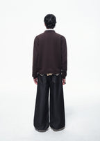 SCRIPT-X STRIPE WOOL CARDIGAN