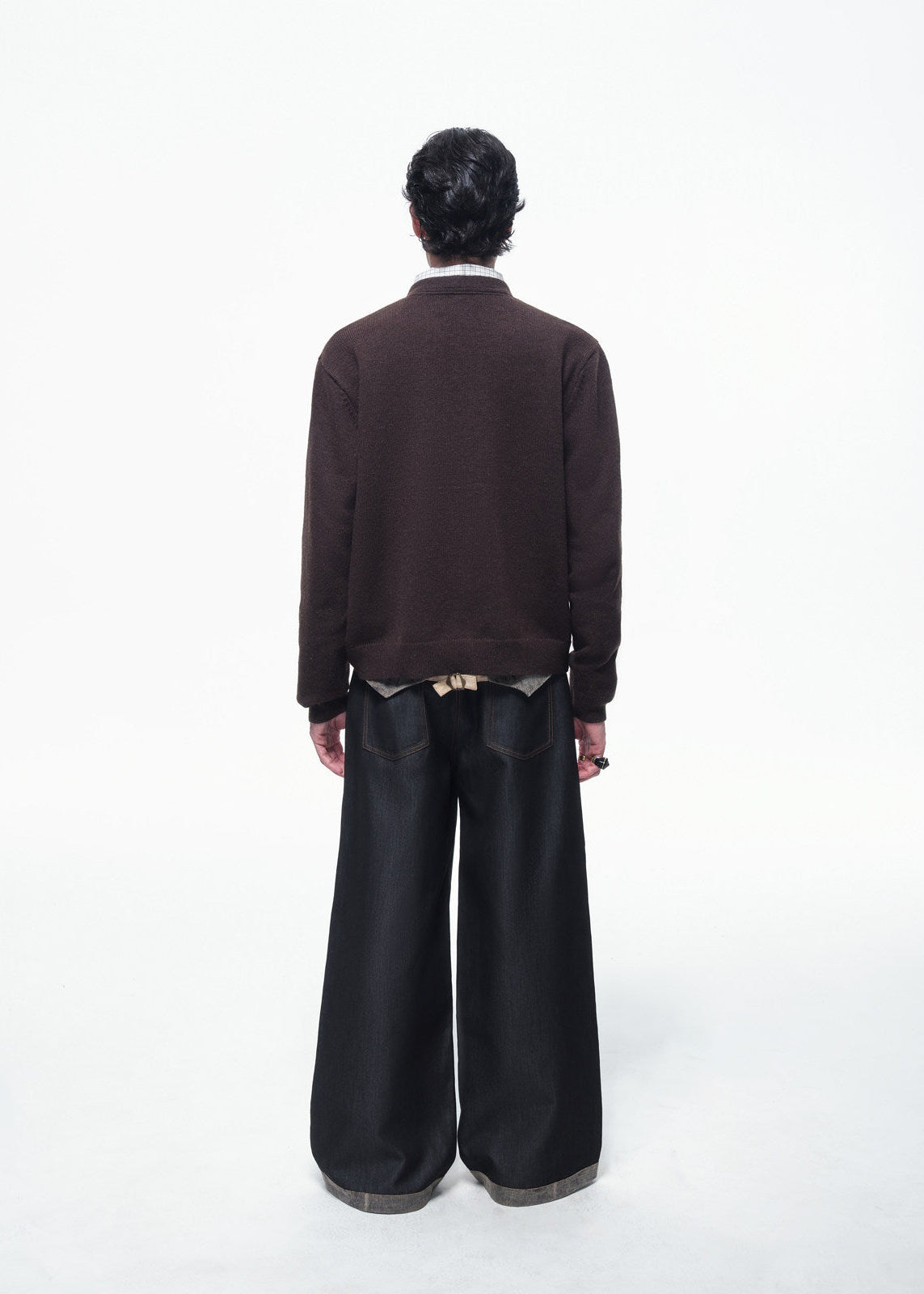 SCRIPT-X STRIPE WOOL CARDIGAN