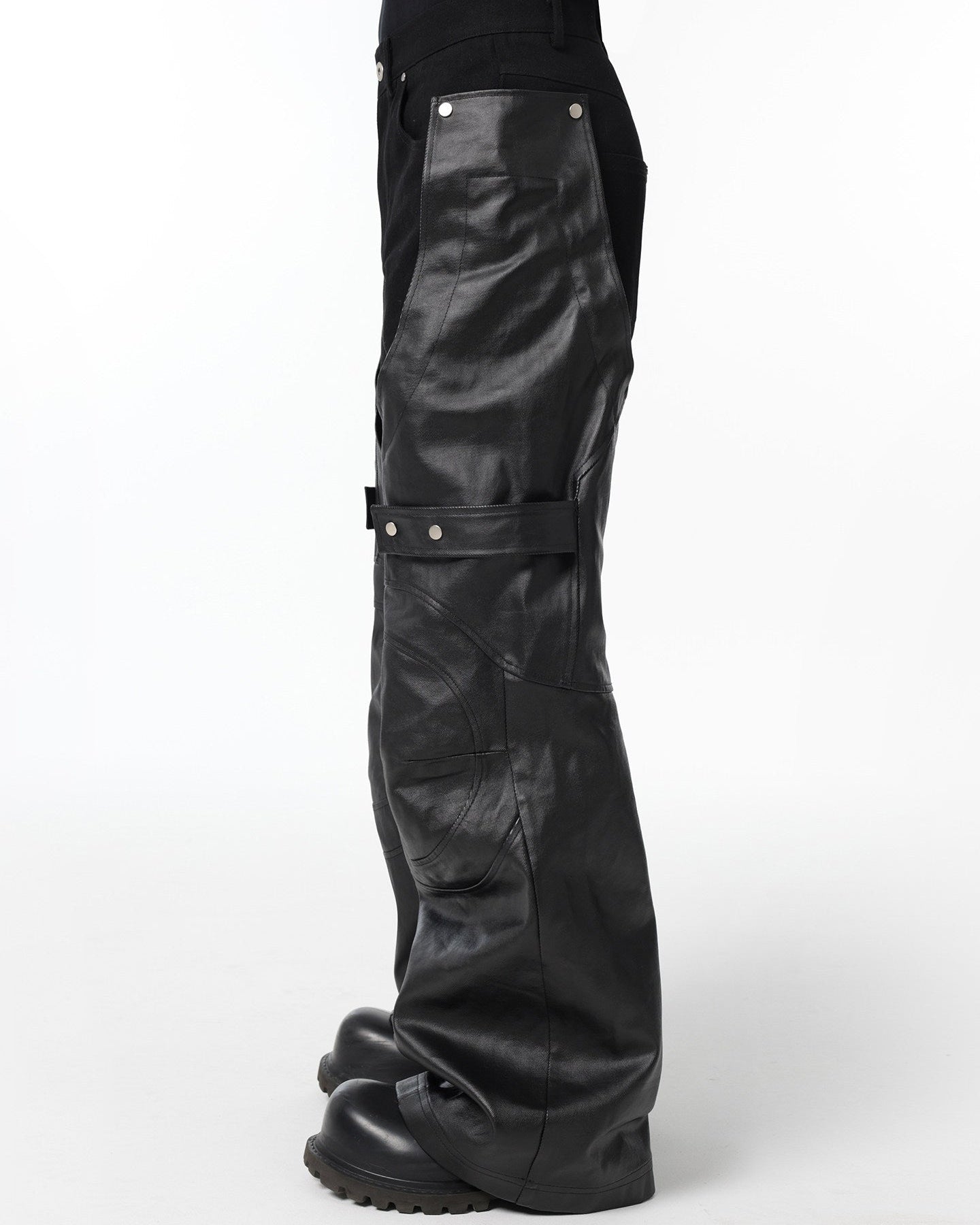 DECONSTRUCTED BIKER LAYERED PANTS