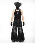 DECONSTRUCTED WIDE FLARE JEANS