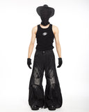 DECONSTRUCTED WIDE FLARE JEANS