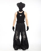 DECONSTRUCTED WIDE FLARE JEANS