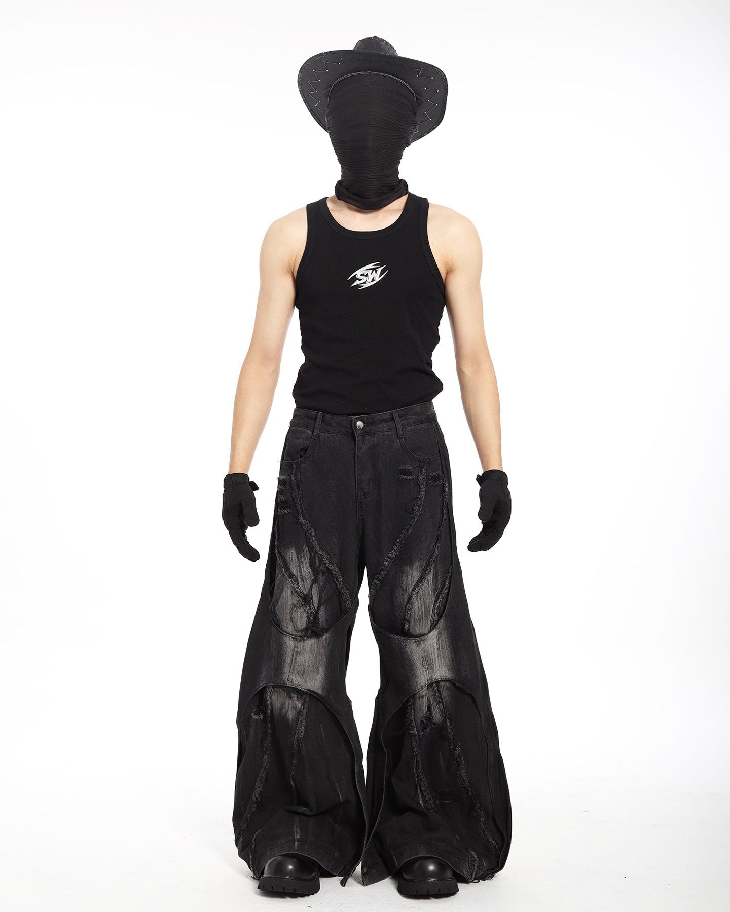 DECONSTRUCTED WIDE FLARE JEANS