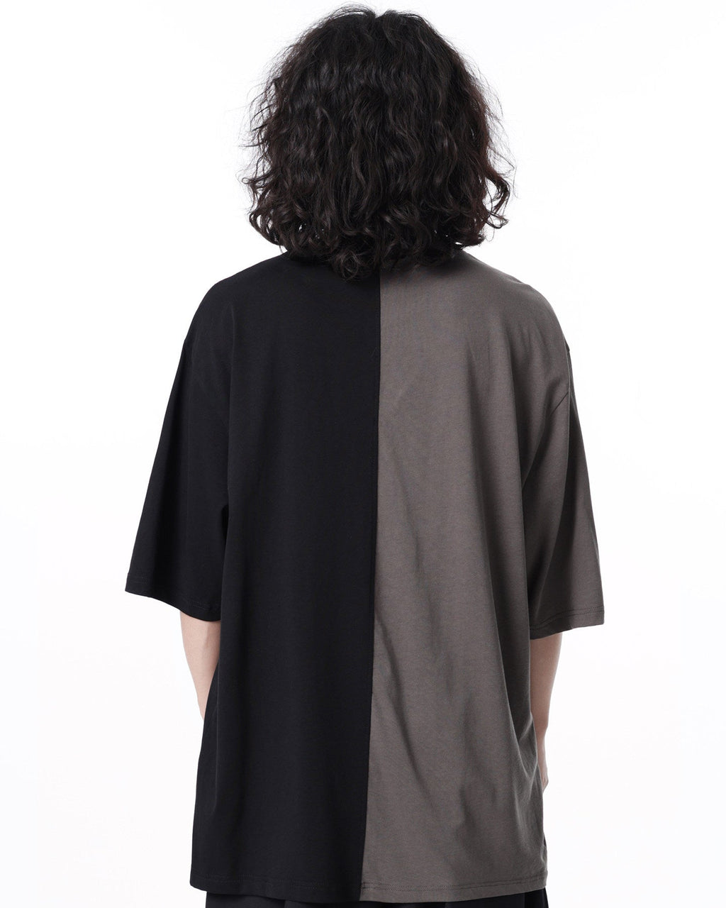COLOR BLOCK SPLICED SHORT SLEEVE TEE