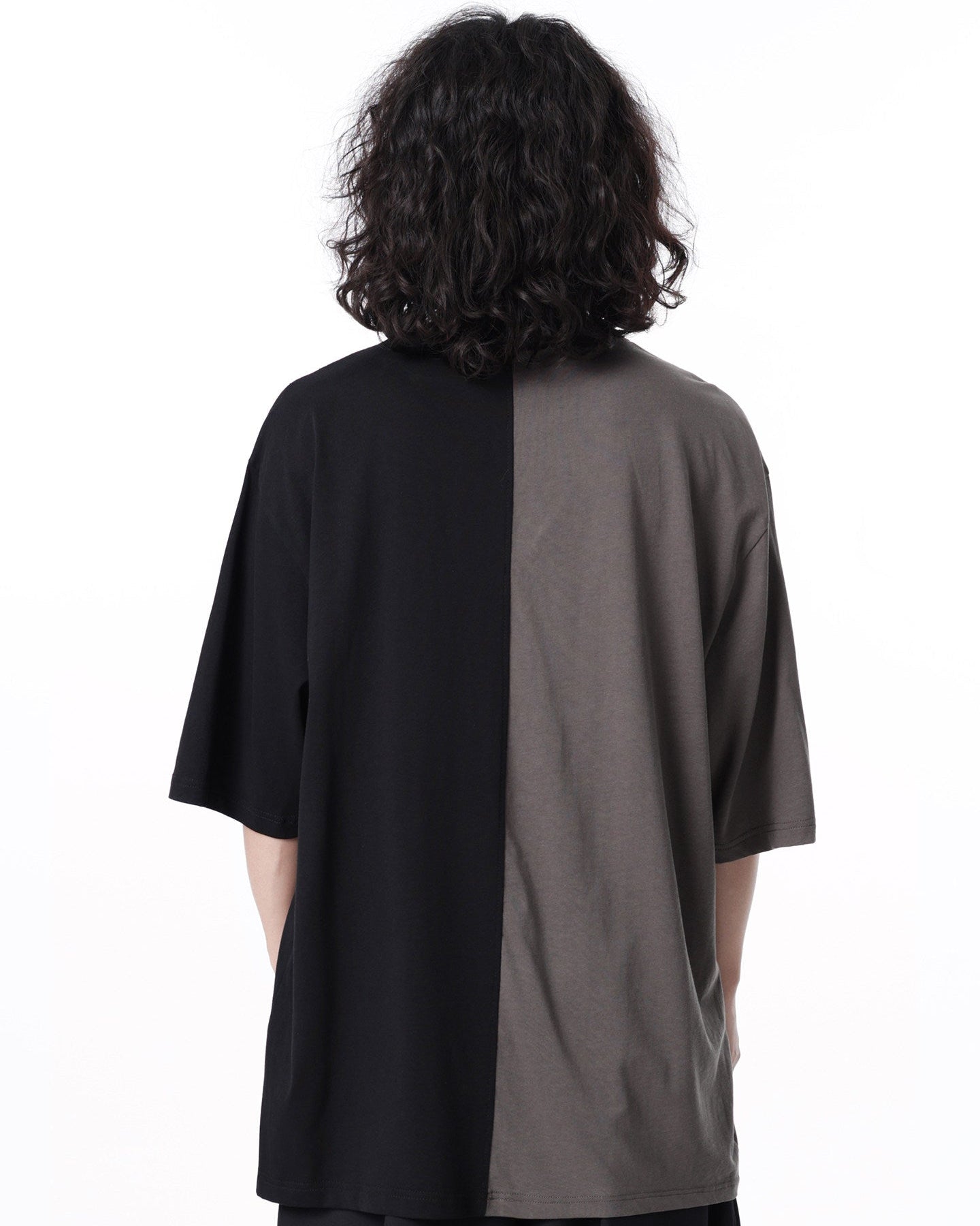 COLOR BLOCK SPLICED SHORT SLEEVE TEE