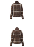 SCRIPT-X PLAID ZIP SWEATER