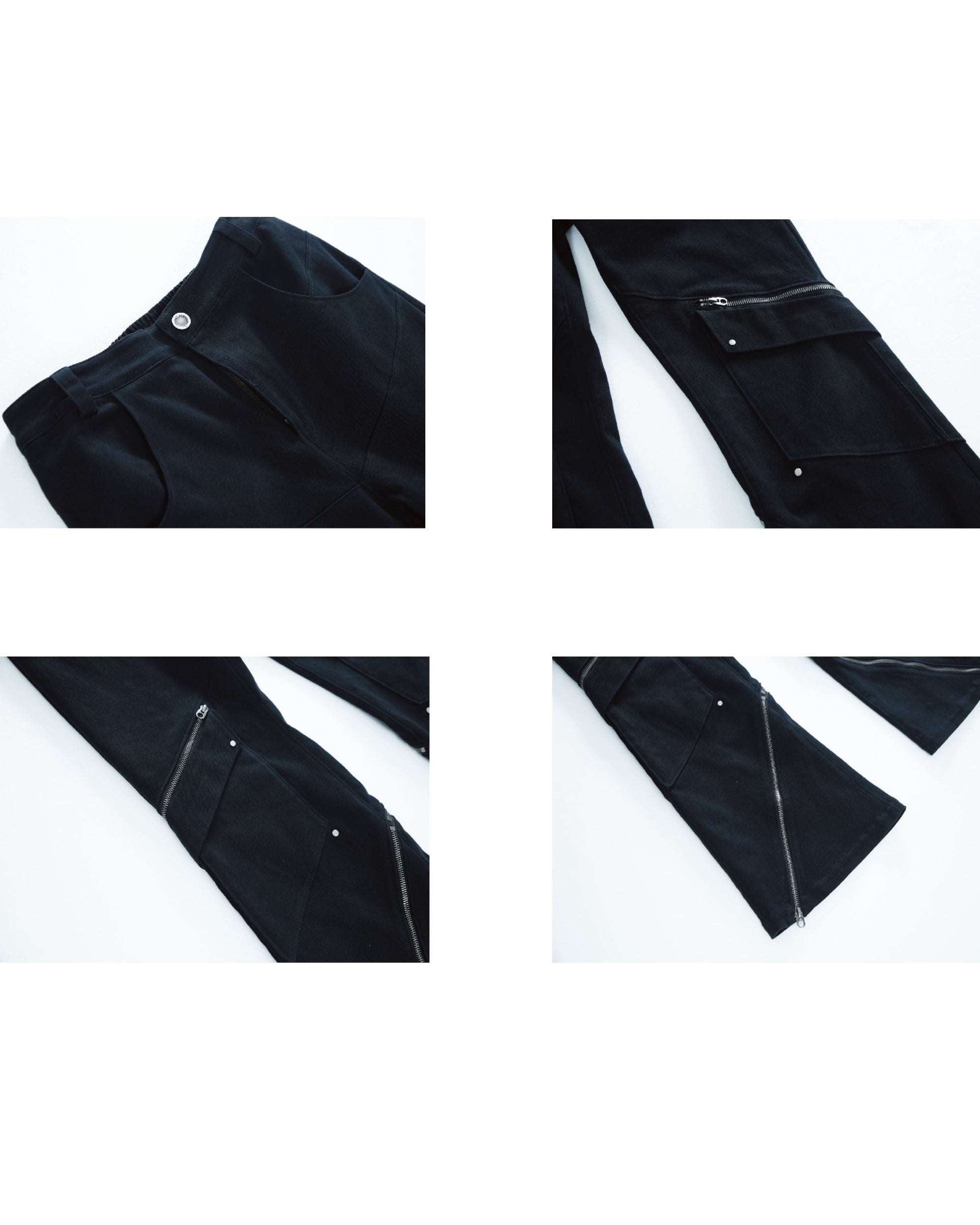 ZIP DARK FLARE PANTS