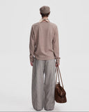 PLAID WIDE LEG TROUSERS