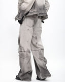 VINTAGE DISTRESSED WIDE JEANS