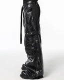 BLACK BIKER LEATHER PANTS