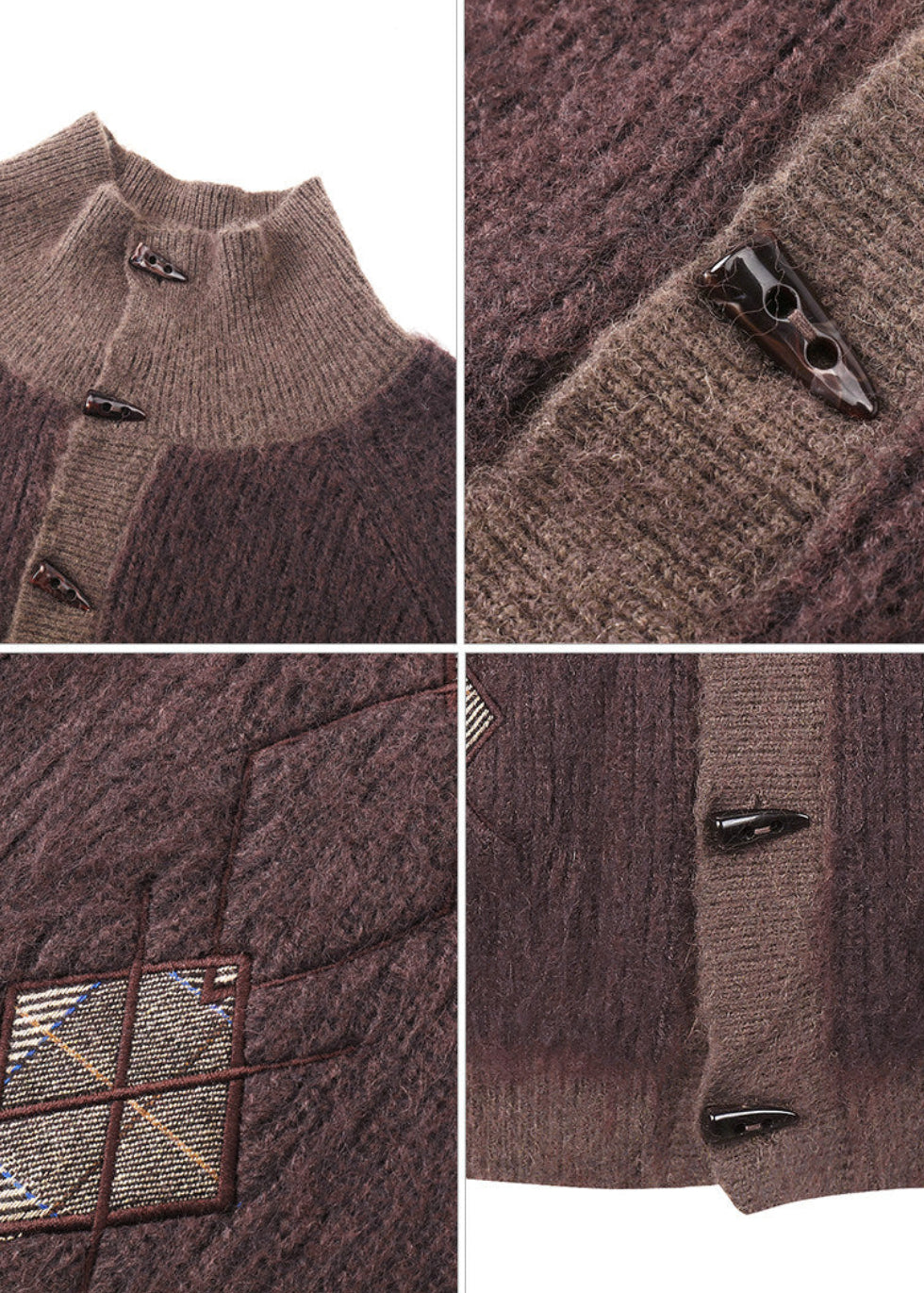 SCRIPT-X ARGYLE KNIT CARDIGAN