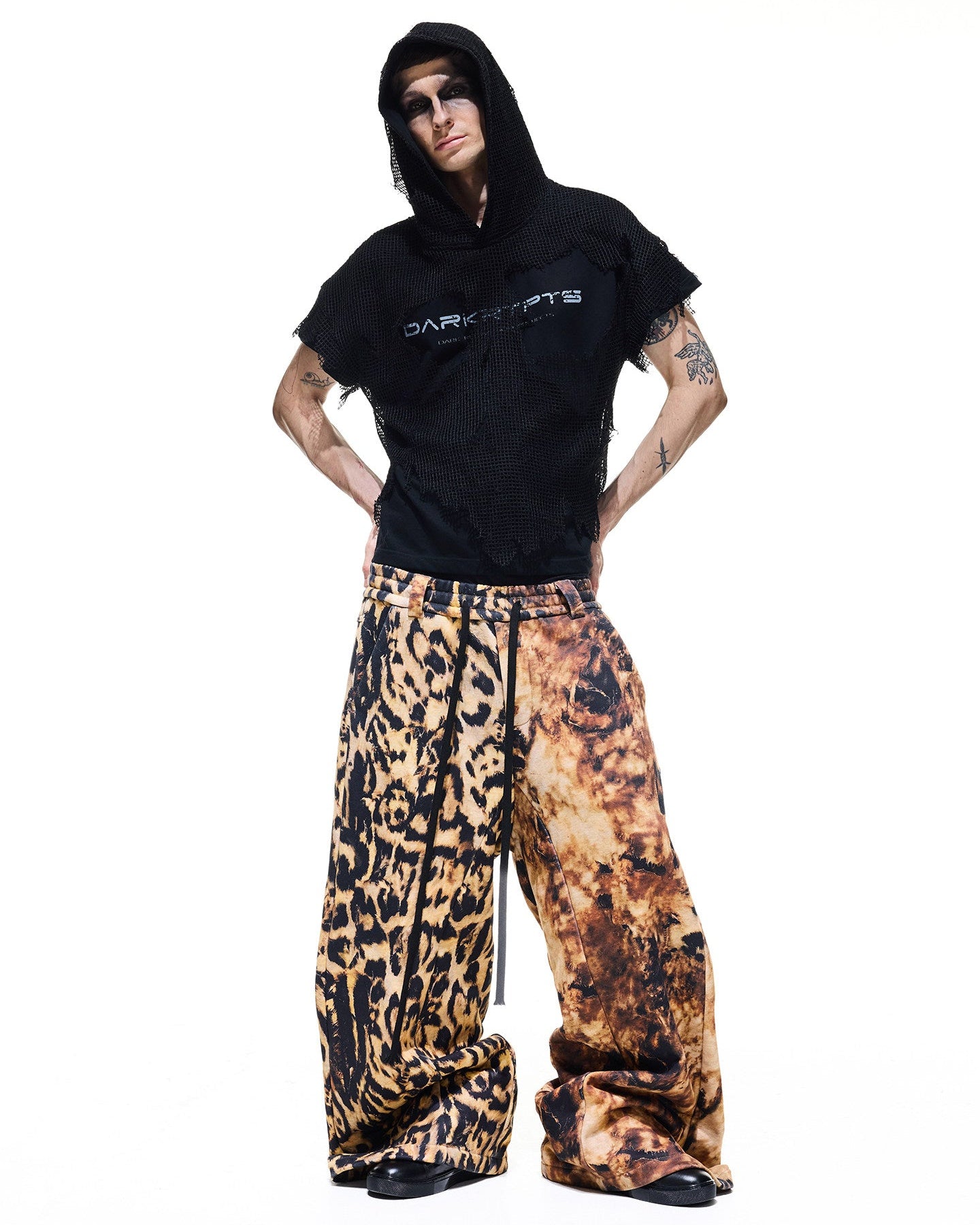 LEOPARD PRINT WIDE SWEATPANTS