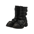 BLACK STRAP BIKER WORK BOOTS