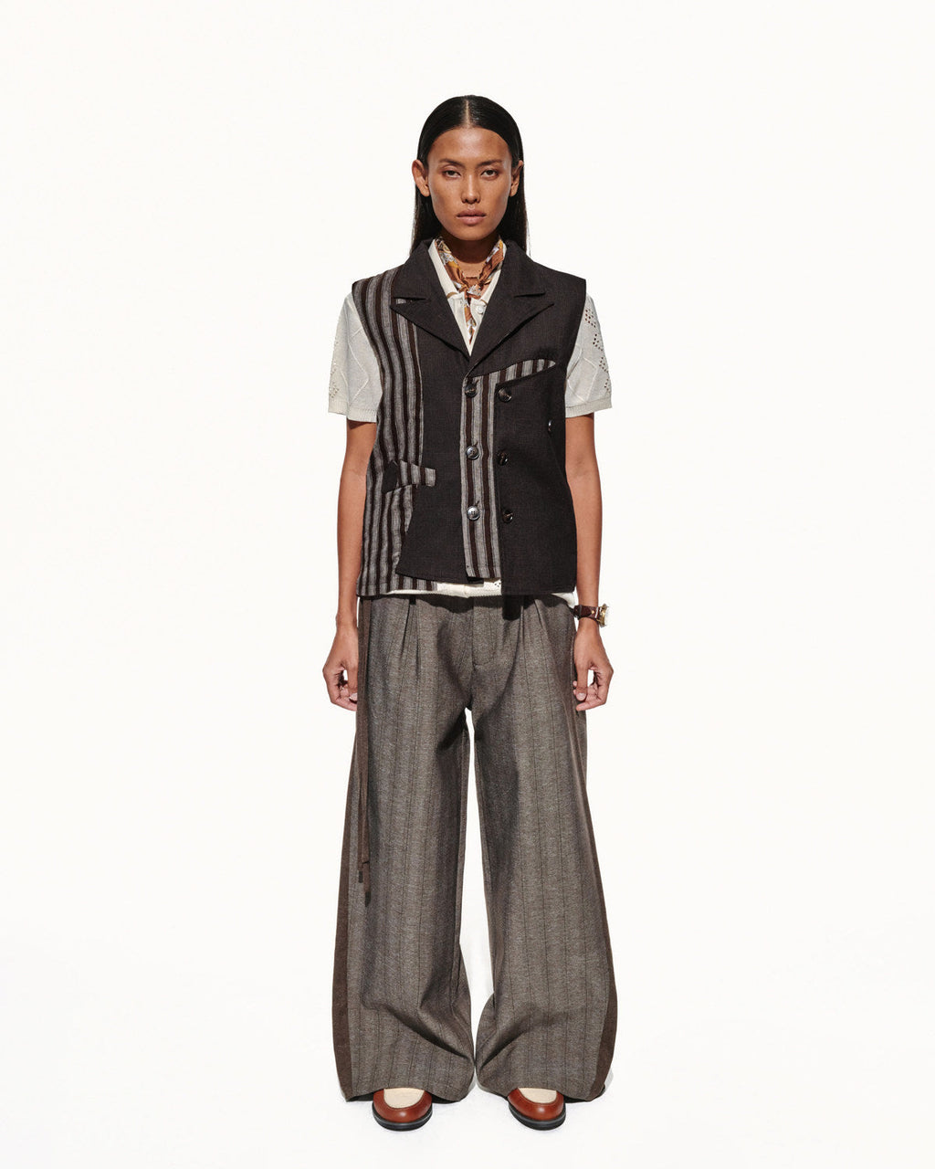 SCRIPT-X STRIPED SUIT VEST