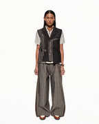SCRIPT-X STRIPED SUIT VEST