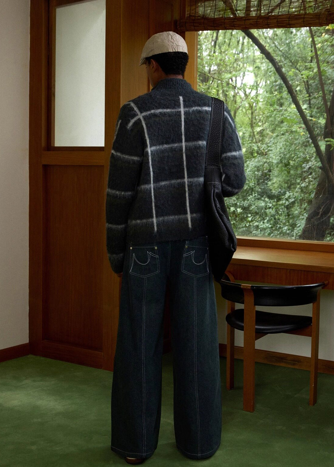 SCRIPT-X PLAID ZIP SWEATER