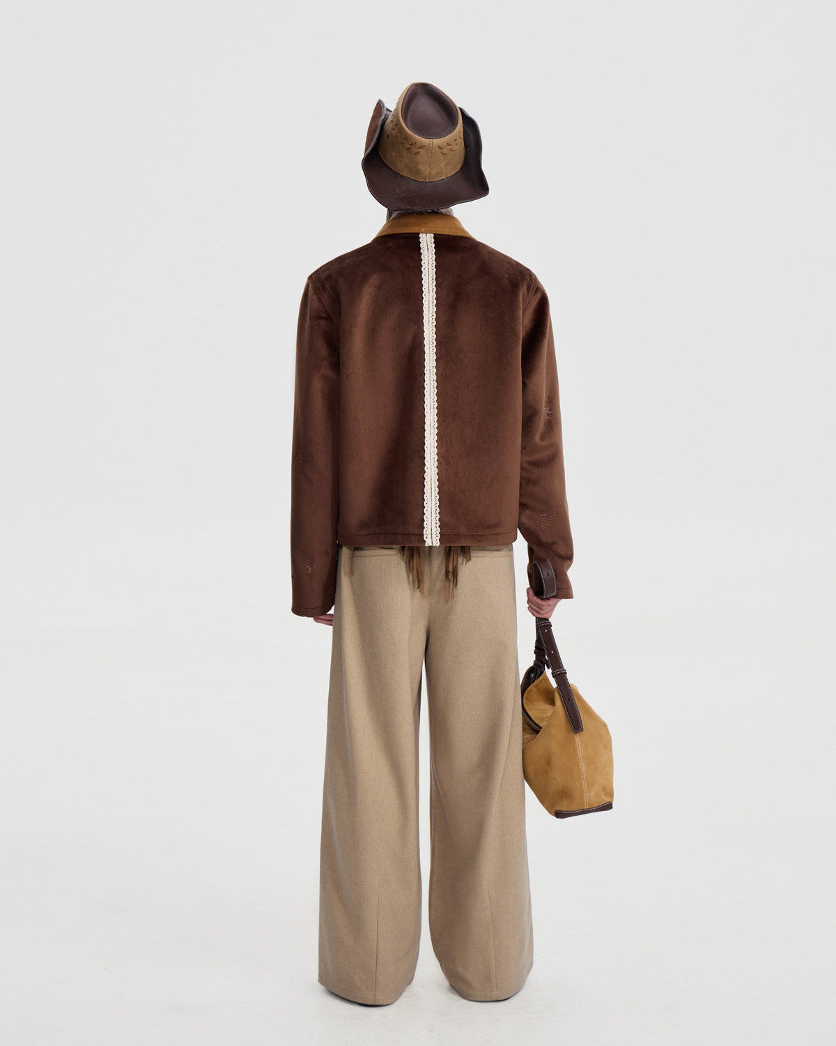 WOOL JACQUARD WIDE PANTS