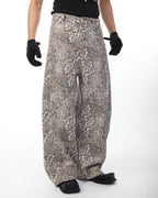 LEOPARD WIDE JEANS