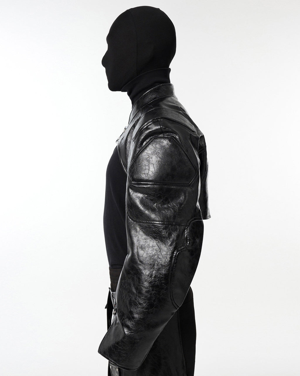 DARK HIPHOP STAND COLLAR PU JACKET
