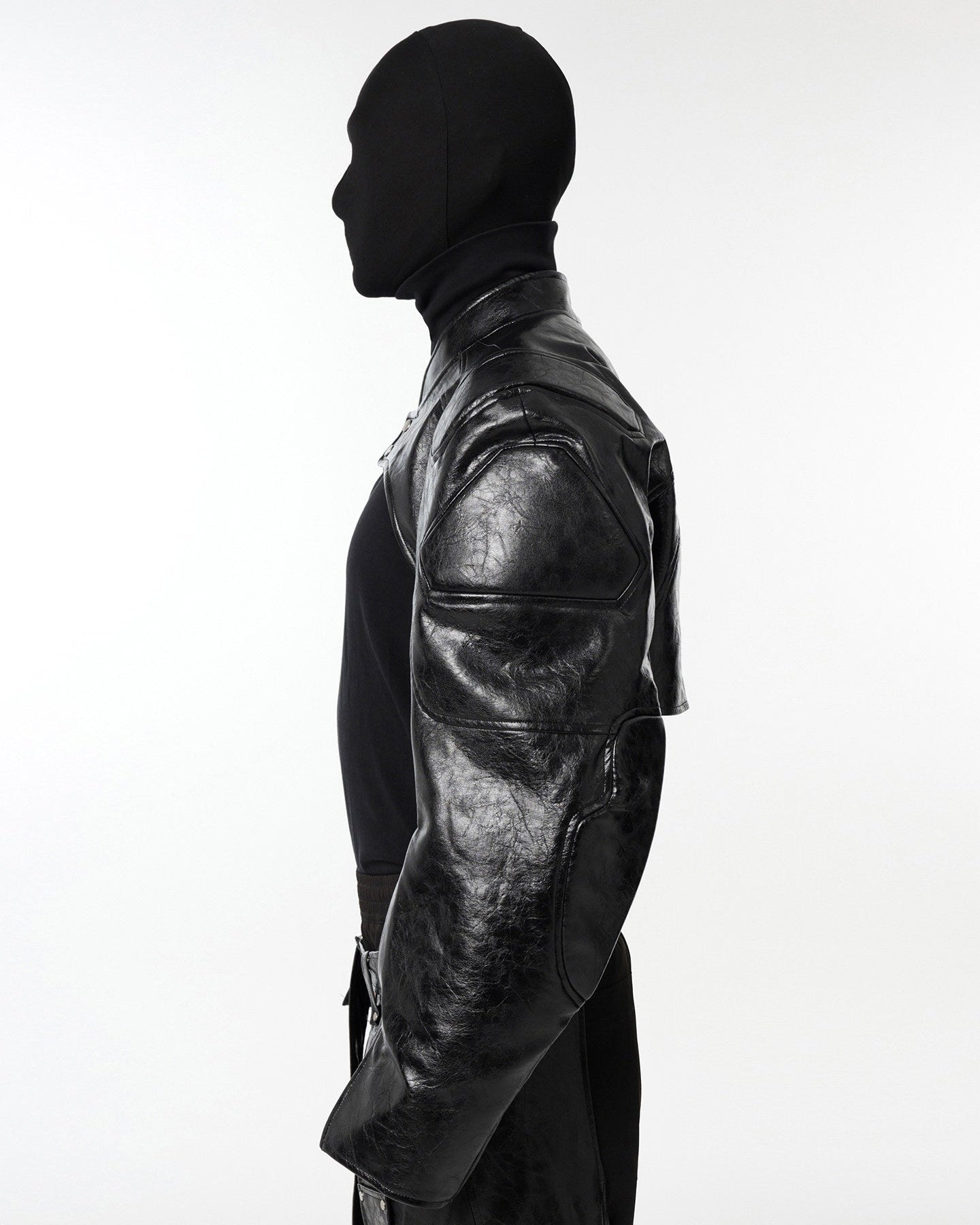 DARK HIPHOP STAND COLLAR PU JACKET