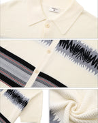 SCRIPT-X WOOL WAFFLE POLO CARDIGAN