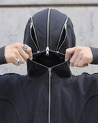 HOODED ZIP MASK OPIUM JACKET