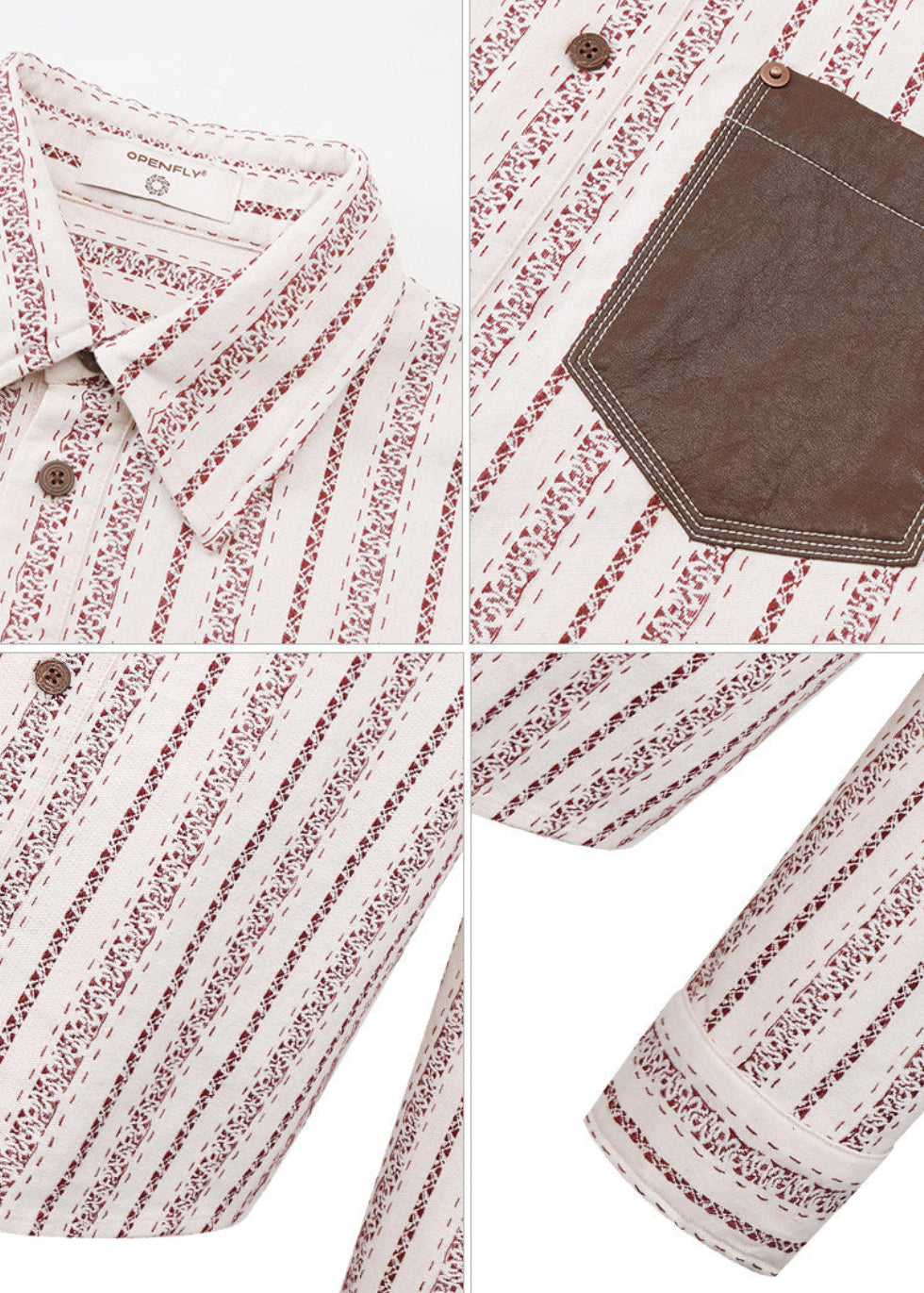 SCRIPT-X STRIPE EMBROID SHIRT