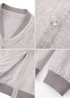 SCRIPT-X V-NECK BUTTON BOMBER JACKET