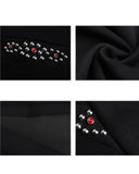 SHOULDER RHINESTONE DECONSTRUCTED SHORT SLEEVE TEE