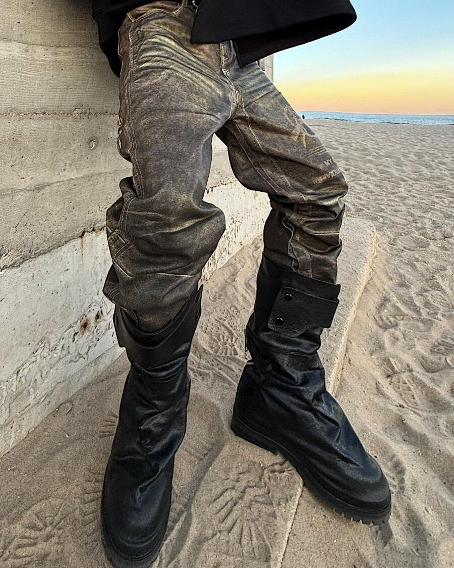 BOTAS MARTIN DE MOTOCICLISTA DESTRUIDAS MODELO WASTELAND